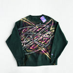 Hand Painted Sweatshirt - Washed Forest Green (Large)