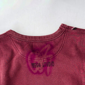 Hand Painted Sweatshirt - Washed Burgundy (Large)