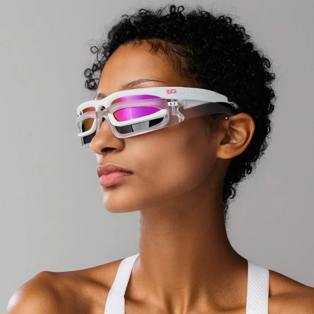 TWIN - White/Frosted (Pink Lens)